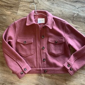 Aritzia Mauve cropped wool shacket size s